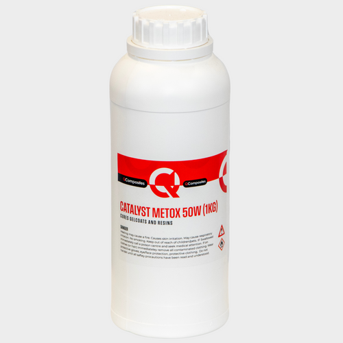 This pciture contains catalyst metox 50w a good egenral purpose catalyst for resins, topcoats and gelcoats.