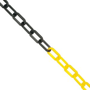 Yellow & Black Plastic Chain - 6mm - 25mtr length